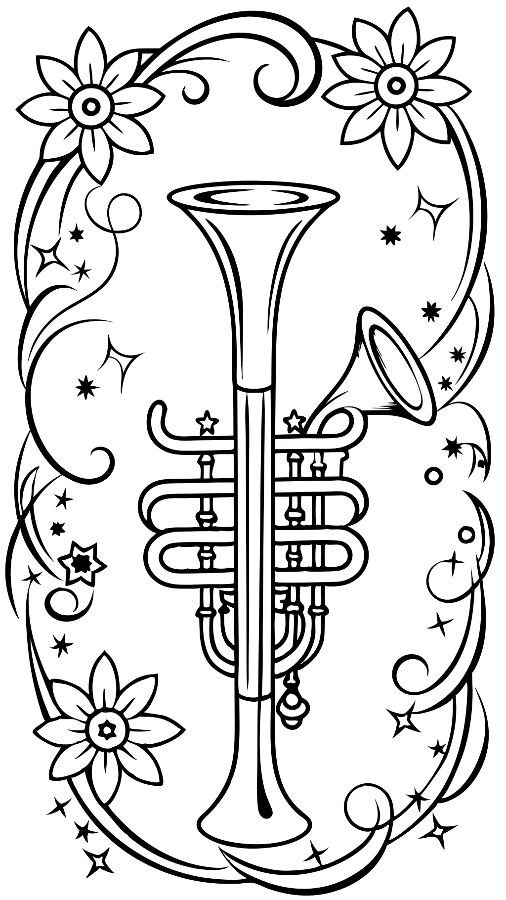 coloring page trumpet